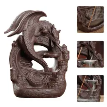 Dragon Flight Ceramic Backflow Incense Burner Safe Backflow Stick Incense Burner For Home Office Teahouse Decor Vintage Brown
