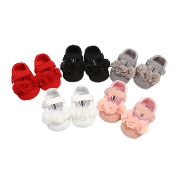 

Baby Girls Shoes Summer First Walkers Toddler Pink Flower Decoration Soft Sole Crib Shoes For Newborn Babies Cotton Prewalker