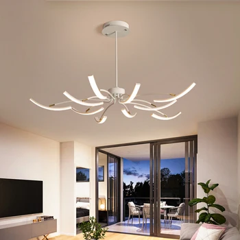

Modern LED Chandelier for Living Room Personality Creative Flower Bedroom Chandelier Postmodern Design Loft Hanging Lamp