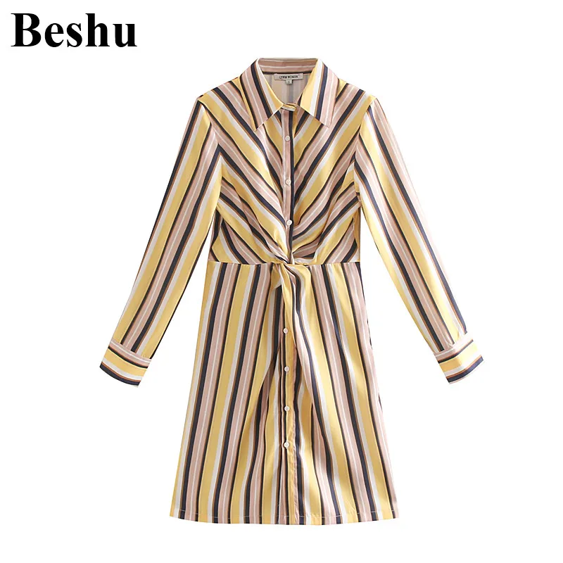 

Fashion ZA dress vintage colour women dress shirt V neck turn-down collar Long sleeve Autumn dresses Casual vestidos