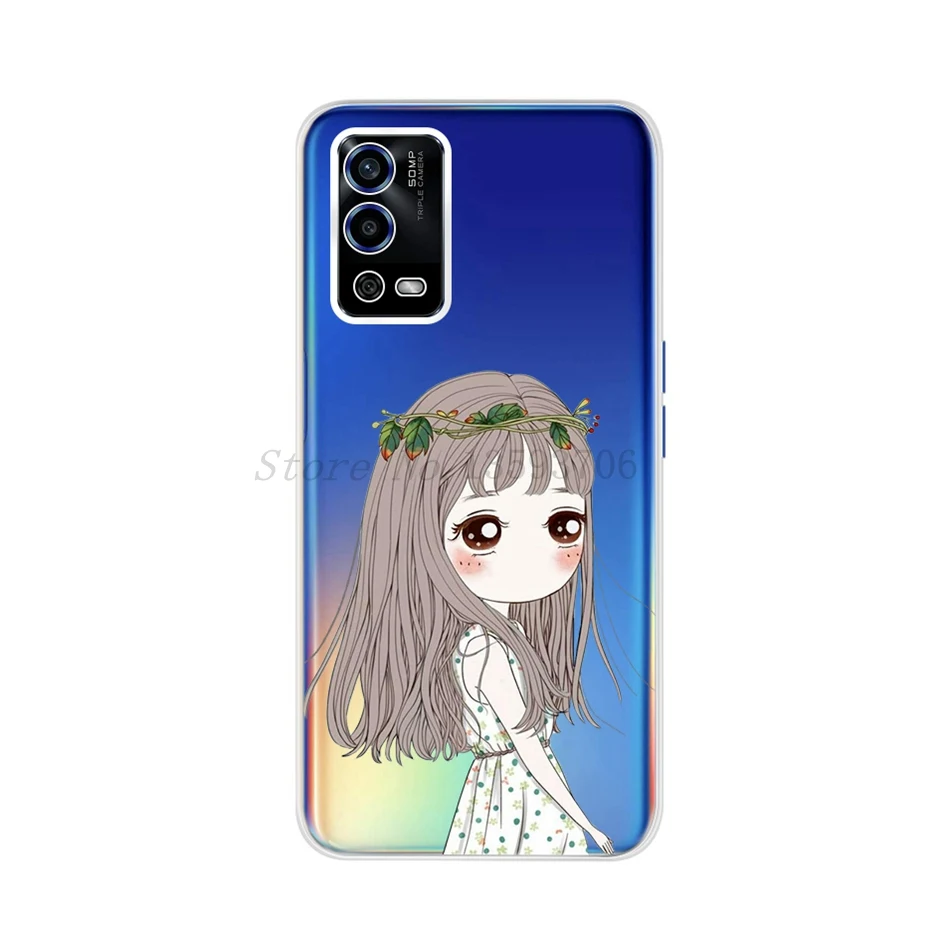 cases for oppo back For OPPO A54 A55 Case 2021 Phone Cover Cute Love Heart Kiwi Printed Soft Silicon Bumper For OPPOA54 CPH2239 Back Protector Cover cases for oppo cases