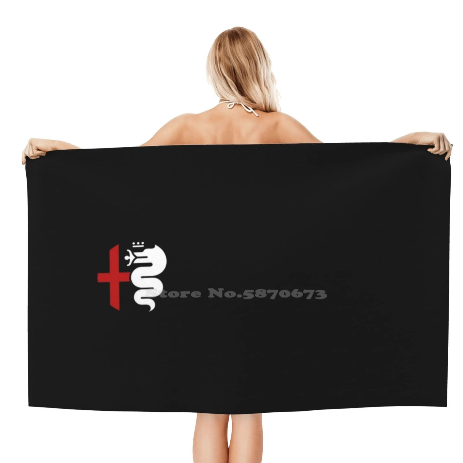 Alfa Romeo Asciugamano Da Spiaggia Ad Asciugatura Rapida Asciugamani Da Bagno In Microfibra Alfa Romeo Alfa Alfa Logo Quadrifoglio Giulia Fmd159 Motor