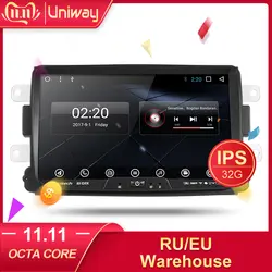 Uniway ADXY8071 android 8,1 автомобильный dvd для renault dacia duster Lodgy Dokker с одним din автомобильным радио gps навигацией