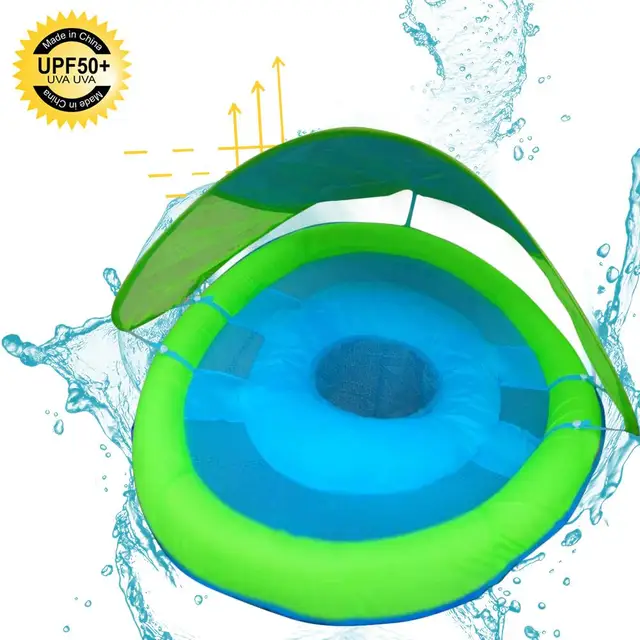 Baby Swimming Ring Inflatable Seat Pool Float Infant Inflatable Swimming Ring With Sunshade Baby Inflatable Awning 2