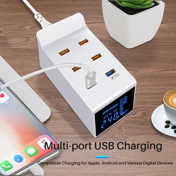 

Multi 6 ports usb Smart Charger for iphone 7 6s Samsung s9 10 ipad Desktop Wall Adapter Socket hub Universal QC3.0 Quick Charger