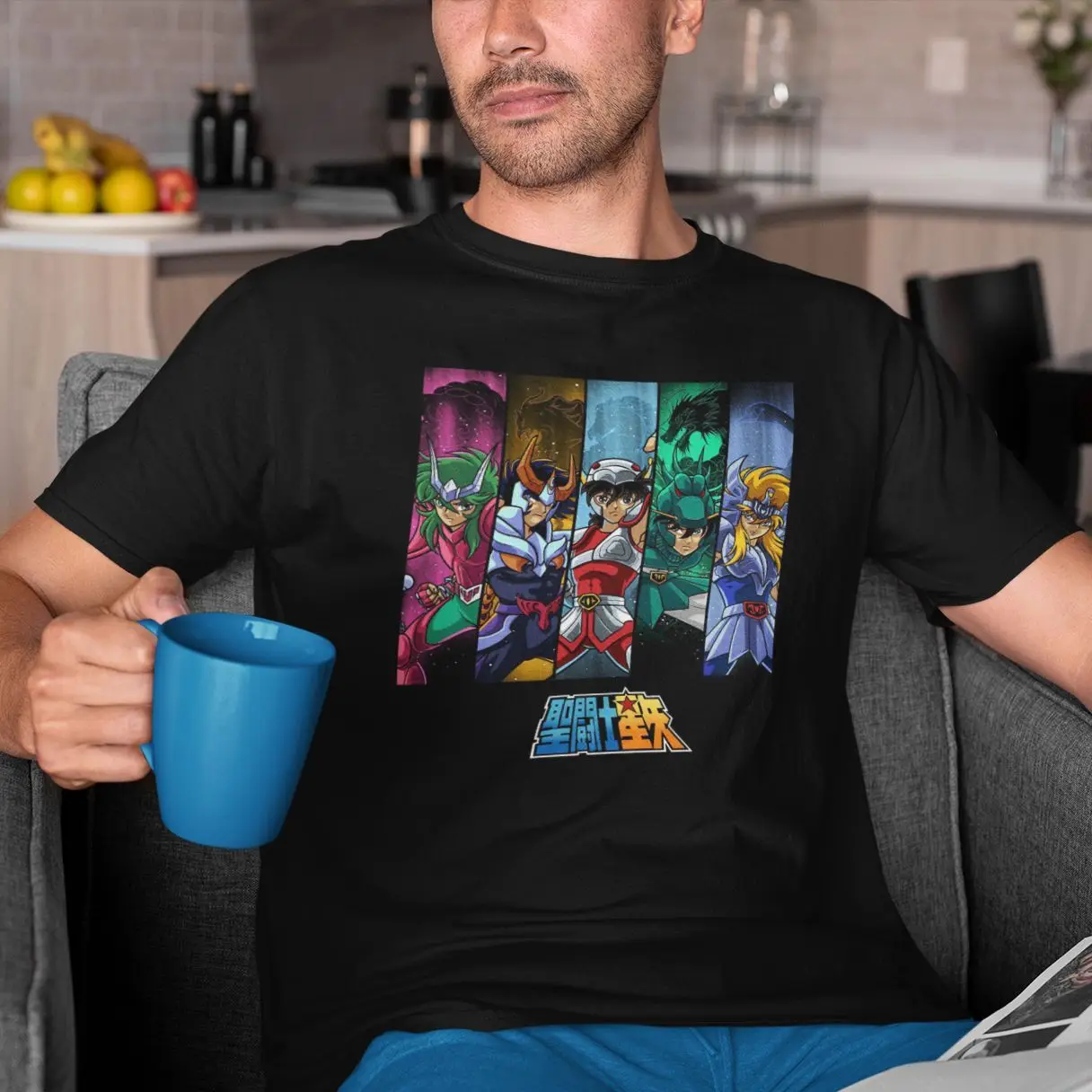 Футболка Saint Seiya мужская с рисунком манги Классическая рубашка принтом Рыцари