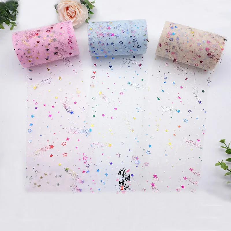 

6cm Width 25 Yards Stars DIY Roll Ribbon Gift Handwork hair accessories bow DIY Ribbon Wedding Birthday Party Decor