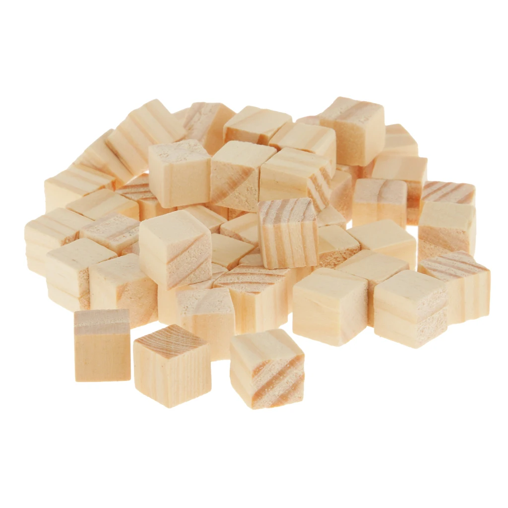 Tiles 50Pcs Wooden Blank Cubes Wood Craft Kids Games Toy 10*10mm Tiles 50Pcs Wooden Blank Cubes Wood Craft Kids Games Toy 10*10mm