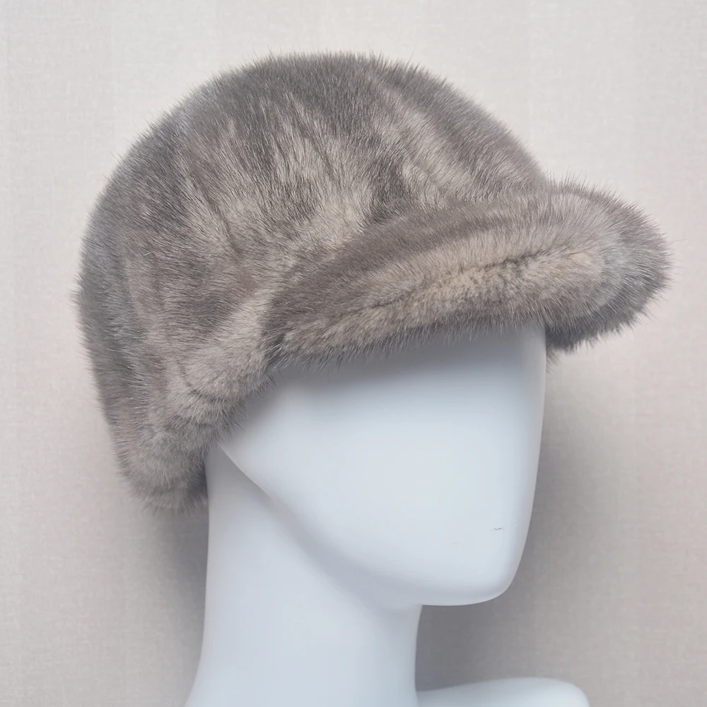 Hot Hale Men Real Mink Fur Straw Hats Men Winter Hats Mink Fur Hats Street Trendy Hip-hop Hat Caps Brimless Cap Beanies For Men 4