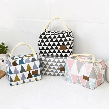 

Portable Insulated Lunch Bag Thermal Stripe Tote Bags Cooler Picnic Food Lunch box bag for Women Girls Ladies Man Children Kids