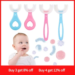 U-shaped Baby Toothbrush Children 360 Degree Teethers Soft Silicone Clean Brushing Kids Teeth Oral Care Cleaning Toothbrush