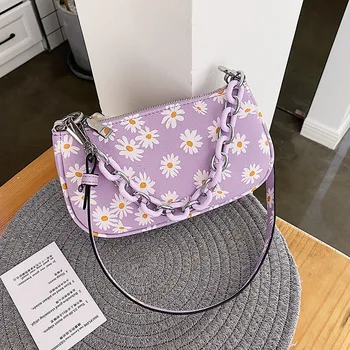 

2020 New Women Hand Bag Printing Shoulder Messenger Bags Ins Small Armpit Package Fashion Elegant Style Handbags Purse Clutch