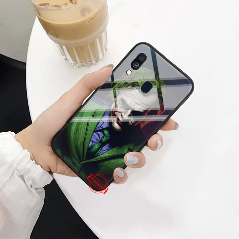 26W Темный рыцарь Джокер карта Стекло чехол для samsung S7 край S8 S9 S10 плюс A10 A20 A30 A40 A50 A60 A70 Note 8, 9, 10, плюс