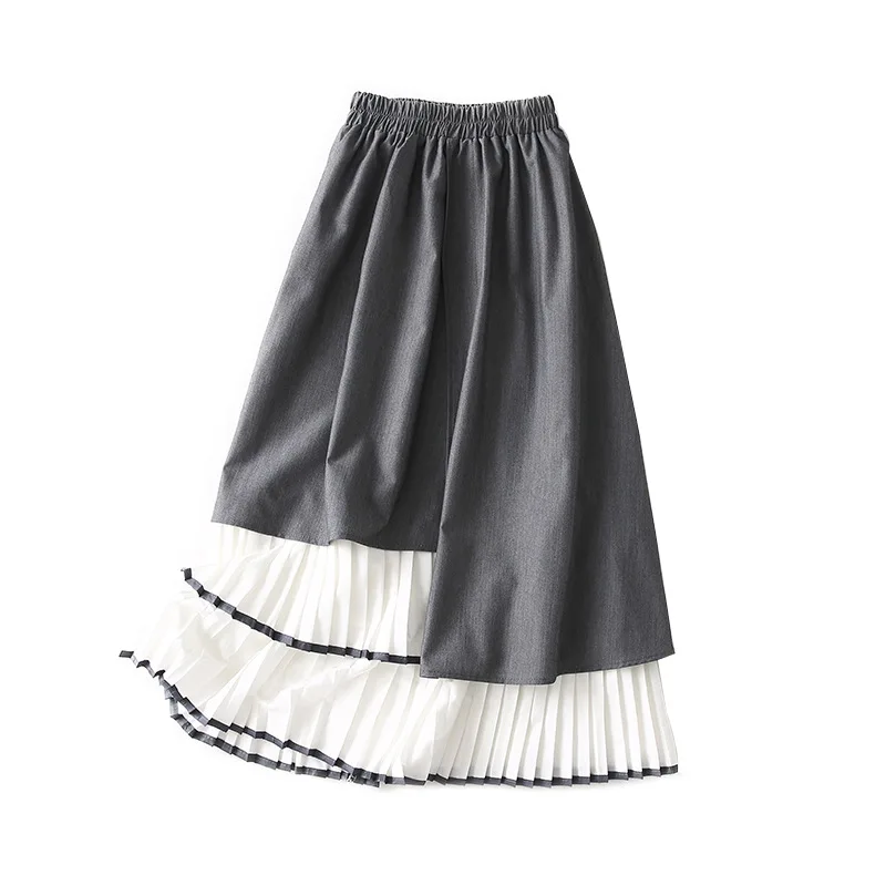 

A Generation of Wear Want to round in Circles Pleated Skirt Irregular Layer Flounced A- line Skirt Entity