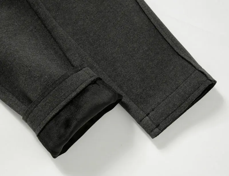 Зимние женские штаны с высокой талией, бархатные утепленные шерстяные шаровары, элегантные офисные шерстяные теплые штаны, женские длинные брюки C5988 - Цвет: gray plus velvet