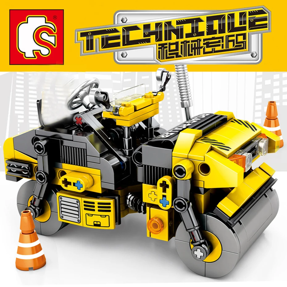 

SEMBO 701201 Engineering Series 235PCS Road Roller Building Blocks MOC Bricks Toys Technic Vehicle For Children