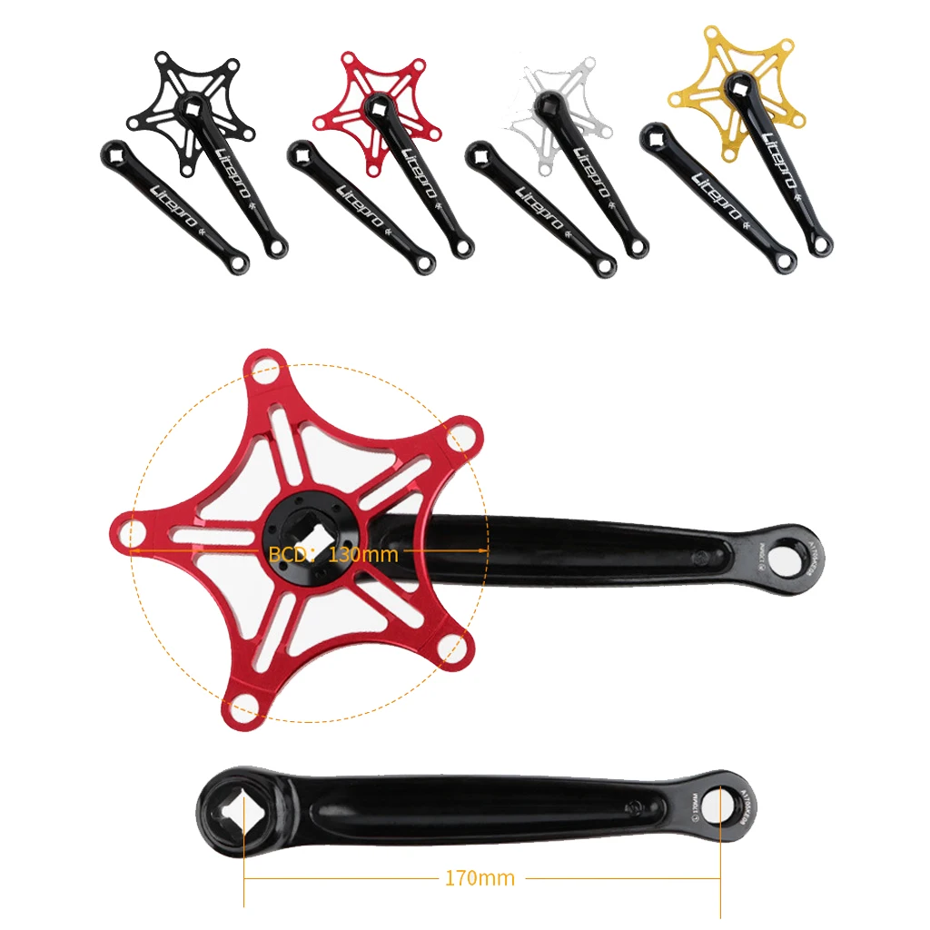 170mm Crankarms 130 BCD  Folding Bike Crankset for Single  Bike,
