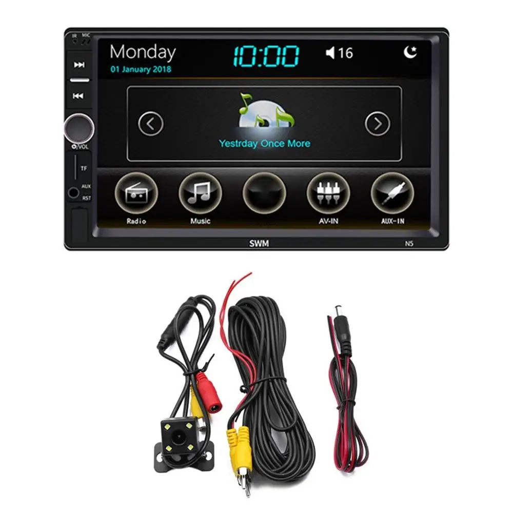 

7 Inch Stereo Radio Touch Screen HD Car Radio Dual Spindle MP5 Player With Rear View 360 Degree Panoramic Image