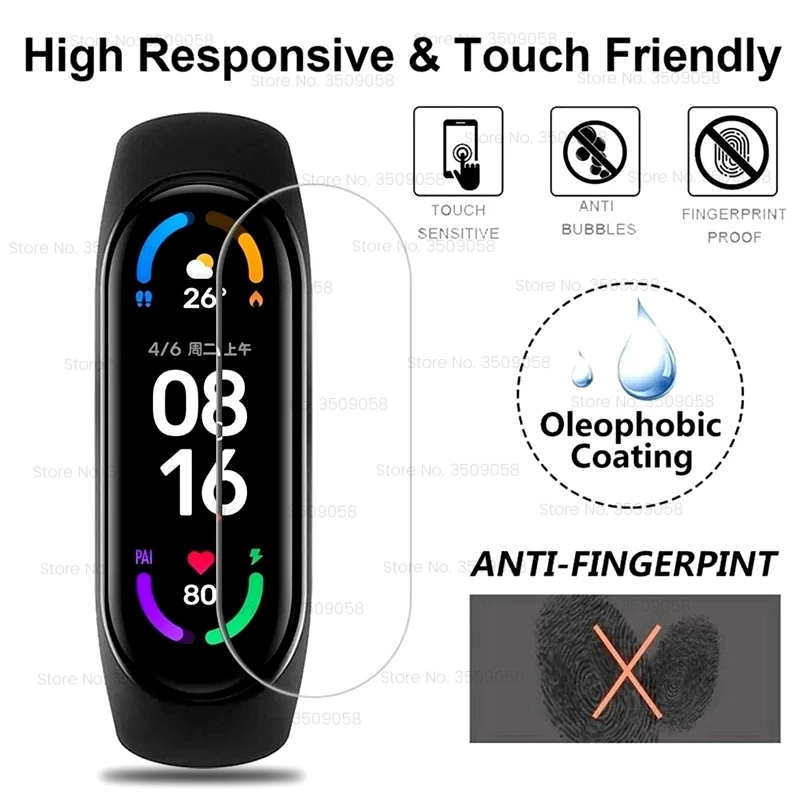 3-12PCS Hydrogel Film For Xiaomi Mi Band 6 5 Band6 MiBand6 9D Curved Protective Film On Xiomi MiBand 6 Smart Wristband Not Glass