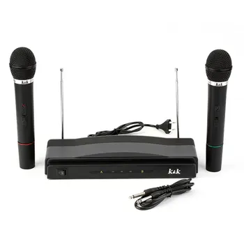 

75KHz Professional WIRELESS MICROPHONE SYSTEM Dual handheld microphone 2 channels karaoke stage