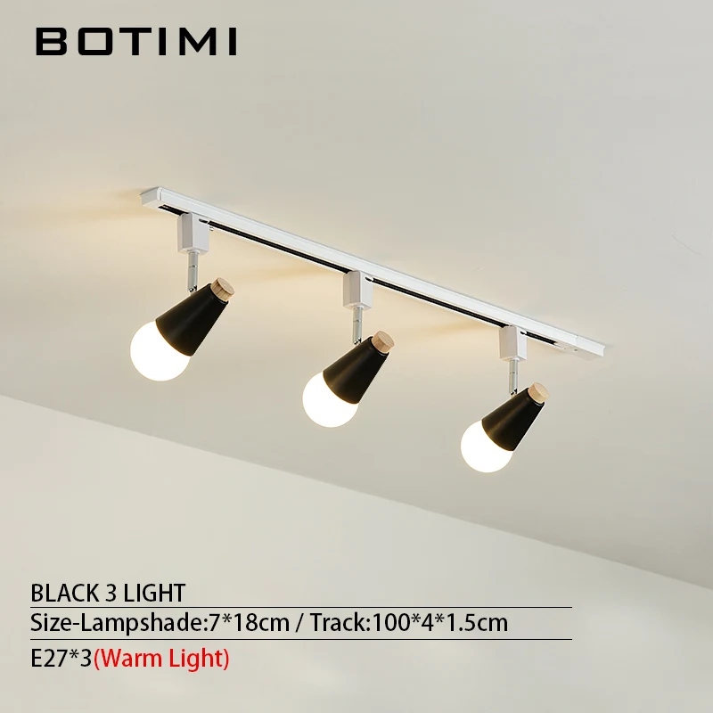 3 Light-Black BOTIMI светодиодный потолочный светильник в длинном треке для гостиной поверхностного монтажа Потолочный Светильник Коридор Регулируемый осветительный прибор - Цвет корпуса: 3 Light-Black