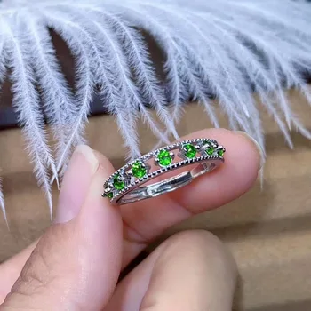 

Diopside ring Natural And Real Diopside Ring Wedding Engagement Rings for Women 925 sterling silver Ring