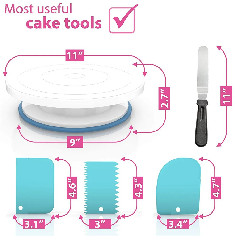 54pcs Plastic Cake Rotary Table DIY Pastry Baking Tool Cake Stand Cake Turntable Rotating Cake Decorating Baking Tool