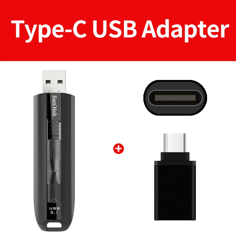 SD-CZ800-Typec SanDisk CZ800 USB 3,1 флеш-накопитель 128 Гб 64 ГБ флеш-накопитель Флешка карта памяти устройство для хранения флэш-накопитель - Цвет: SD-CZ800-Typec