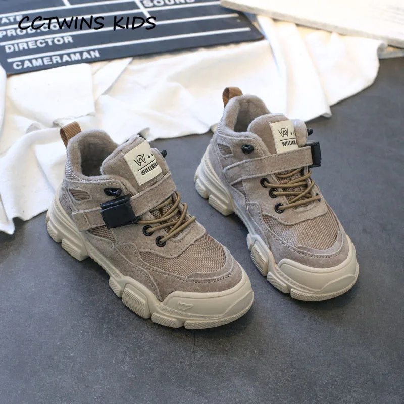 Thin Khaki CCTWINS/детская обувь; коллекция года; зимняя детская обувь из натуральной кожи; детские спортивные кеды для мальчиков и девочек; Модные Повседневные кроссовки; FS3165 - Цвет: Thin Khaki