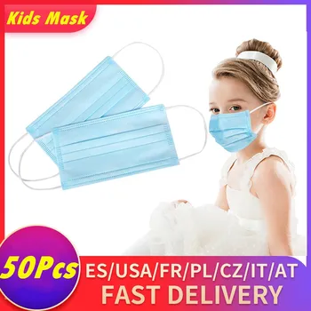 

50Pcs Kids Cartoon Disposable Mask 3layer Mascarillas Non-Woven Elastic Earloop Mask Mascherine Children Face Mouth Masks Masque