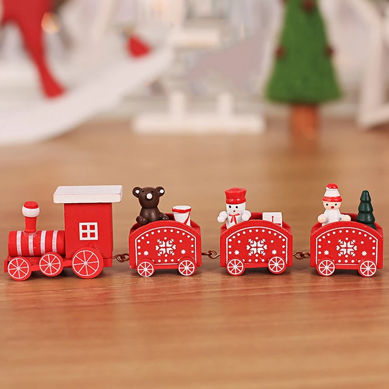 

Promotion--1pcs Hot Cute Bear Wood Christmas Train Ornament Decoration Decor Gift