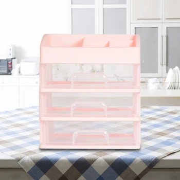 

Desktop Makeup Organizer Jewelry Cosmetic Holder 3 Layers Drawer Storage Box Desktop Storage Box Sundries Container