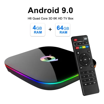

High Speed H.265 Ethernet 3D 6K HD 16G 32G 64G HDMI USB 3.0 Smart Video Set Top H6 Quad Core Media Player TV Box For Android 9.0