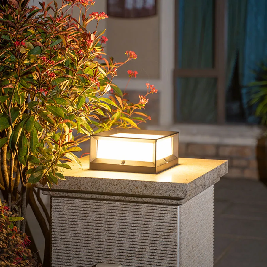 

Outdoor Garden Post Lamp Outside Square Pillar Light for Villa Exterior Wall Column Lamps Fence Waterproof Landscape Light