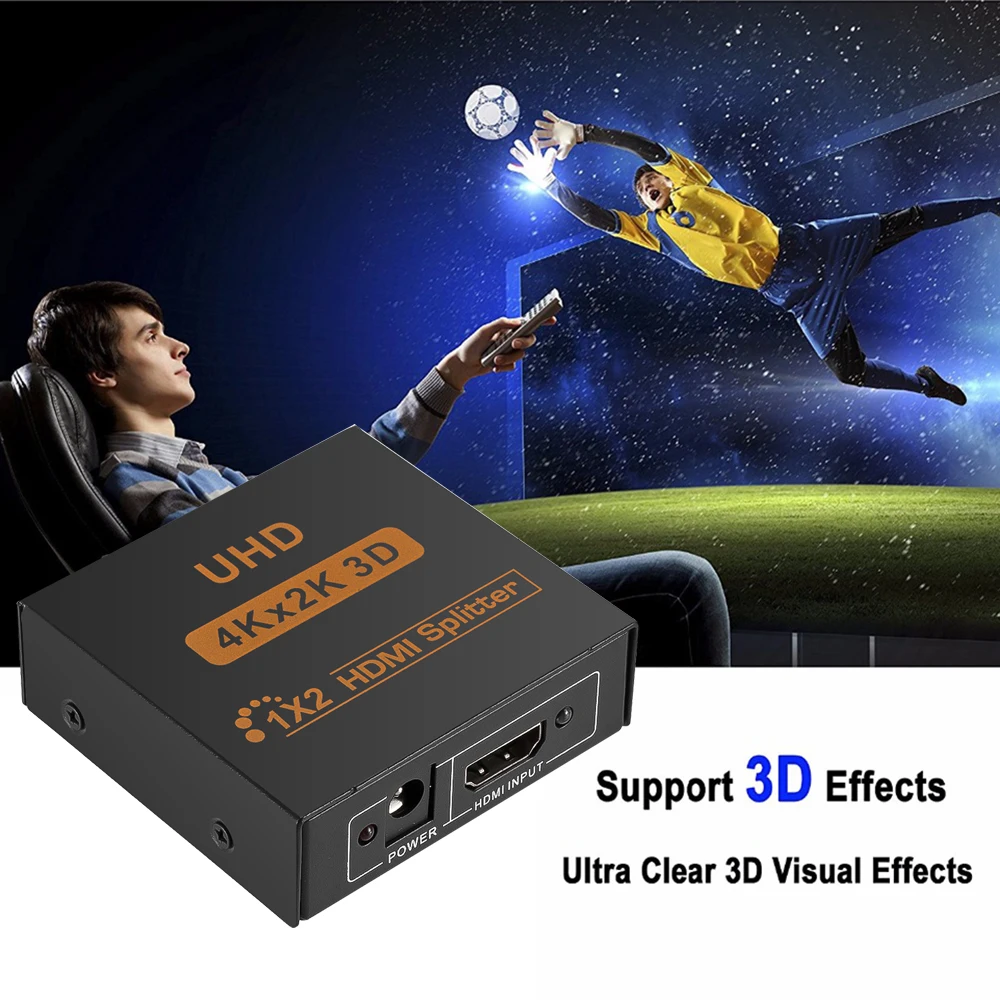 Kebidu 4K HDMI сплиттер Full HD 1080p видео HDMI коммутатор 1X2 1X4 двойной дисплей для HDTV DVD PS3 Xbox