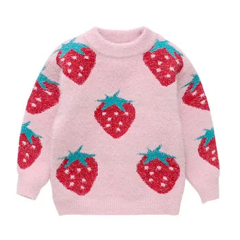 

Baby Girl Boutique Knitted Sweater Winter Clothes Christmas Kids Toddler Sweaters for Teens Jumpers for Children Strawberry 3 6