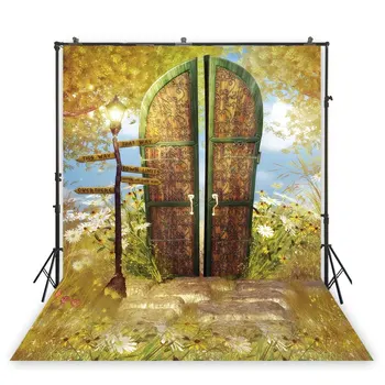 

Fairy Garden Gate Arch Background Vintage Floral Photocall Studio Backdrop Photo Shoot Portrait Wallpaper Filming Photography