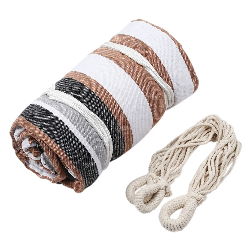  Hammock Chair Hanging Chair Swing Bed Chair Seat with 1x Hanging Rope 2 Pillows for IndoorOutdoorGa