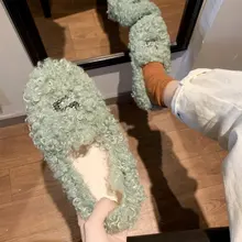 Женские лоферы на плоской подошве; зимняя женская обувь на меху с круглым носком; женская повседневная обувь без застежки; zapatos de mujer; большие размеры