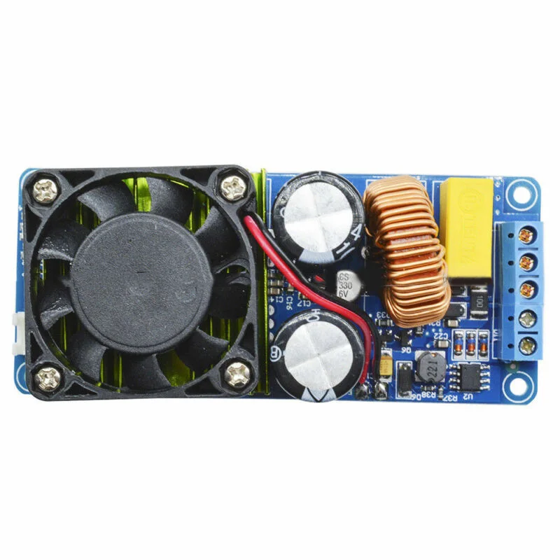 90dB IRS2092S 500W модуль цифрового усилителя+ вентилятор, рекомендованный 4-8 Ω/10-18 дюймов динамик питания+/-65 в