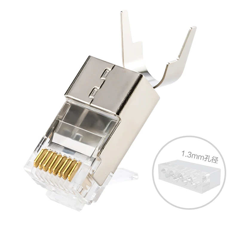 Модульные пробки RJ45 8P8C Modu1.3mm 1 5 мм большая брошь отверстия Cat6A Cat7 экранированные с