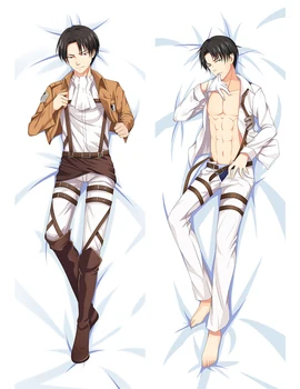 

Anime Attack on Titan pillow Cover Mikasa Levi Ackerman Pillowcase 3D Double-sided Bedding Hugging Body pillow case Customize 03