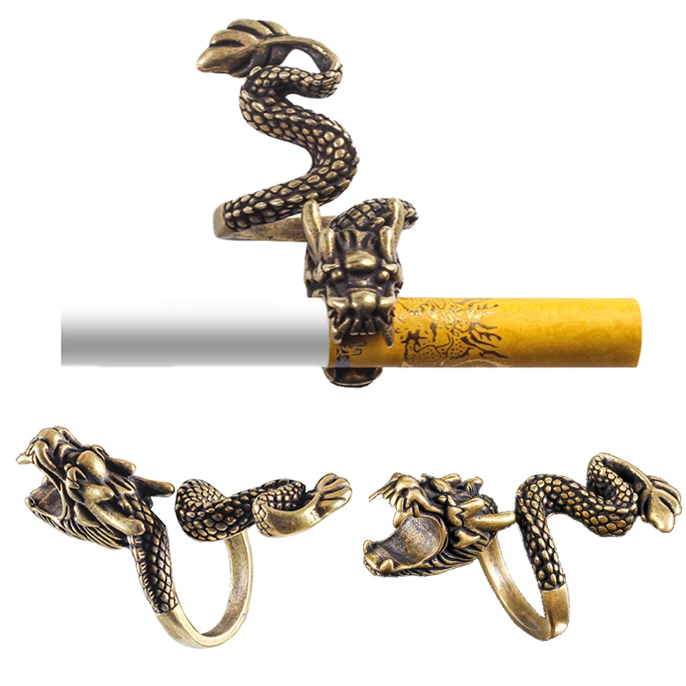 Cigarette Holder Dragon Ring Rack Metal Smoker Finger Clip Hand Rack Tobacco Cigarettes Smoking Weed Accessories Gadget Men Gift