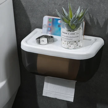 

Toilet Tissue Box Toilet Paper Holder Household Nailless Multi-Function Creative Paper Extraction Box Chart Drum Storage Rack
