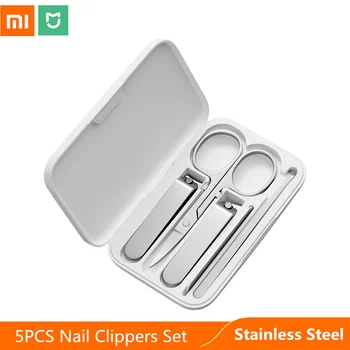 

Xiaomi mijia 5pcs/set Manicure Nail Clippers Pedicure Set Portable Travel Hygiene Kit Stainless Steel Nail Cutter Tool Set