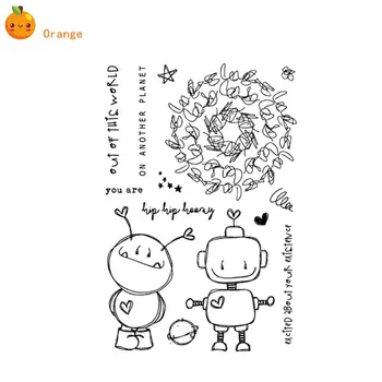 

Robot Transparent Clear Stamps for DIY Scrapbooking/Card Making/Kids Christmas Fun Decoration Supplies