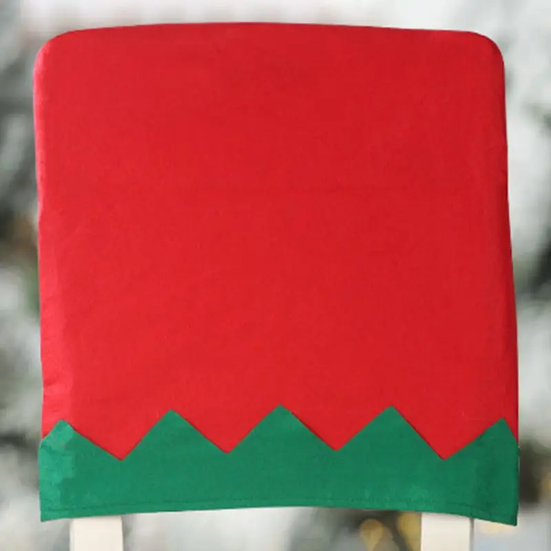 2pcs/set Christmas Decoration Elf Hat Dinner Chair Cover Back Xmas Home Holiday Party Table Decoration 634E