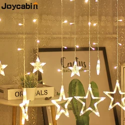 Joycabin 8 modes Star String Lights LED Christmas Garland Fairy Curtain light 3M Outdoor Indoor For Bedroom Home Party  Decor
