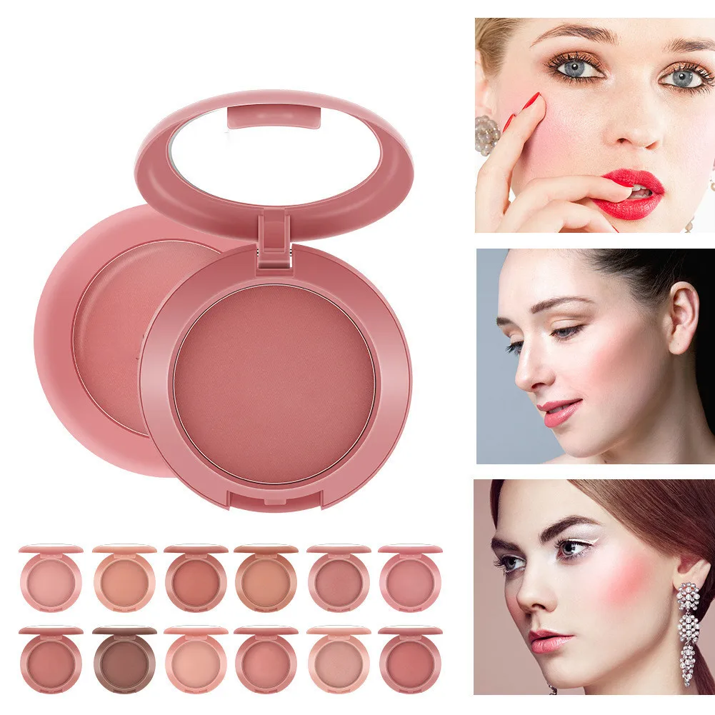 12 цветов румяна макияж румяна Контур персик водонепроницаемый стойкий Осветляющий цвет лица основа пудра