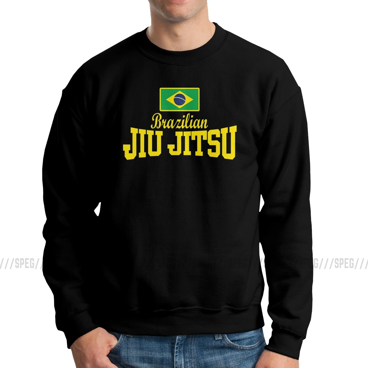 Для мужчин флаг текст BJJ ММА бразильский джиу джитсу Толстовка Винтаж толстовки хлопковые дизайнерские пуловеры для мужчин - Цвет: Черный